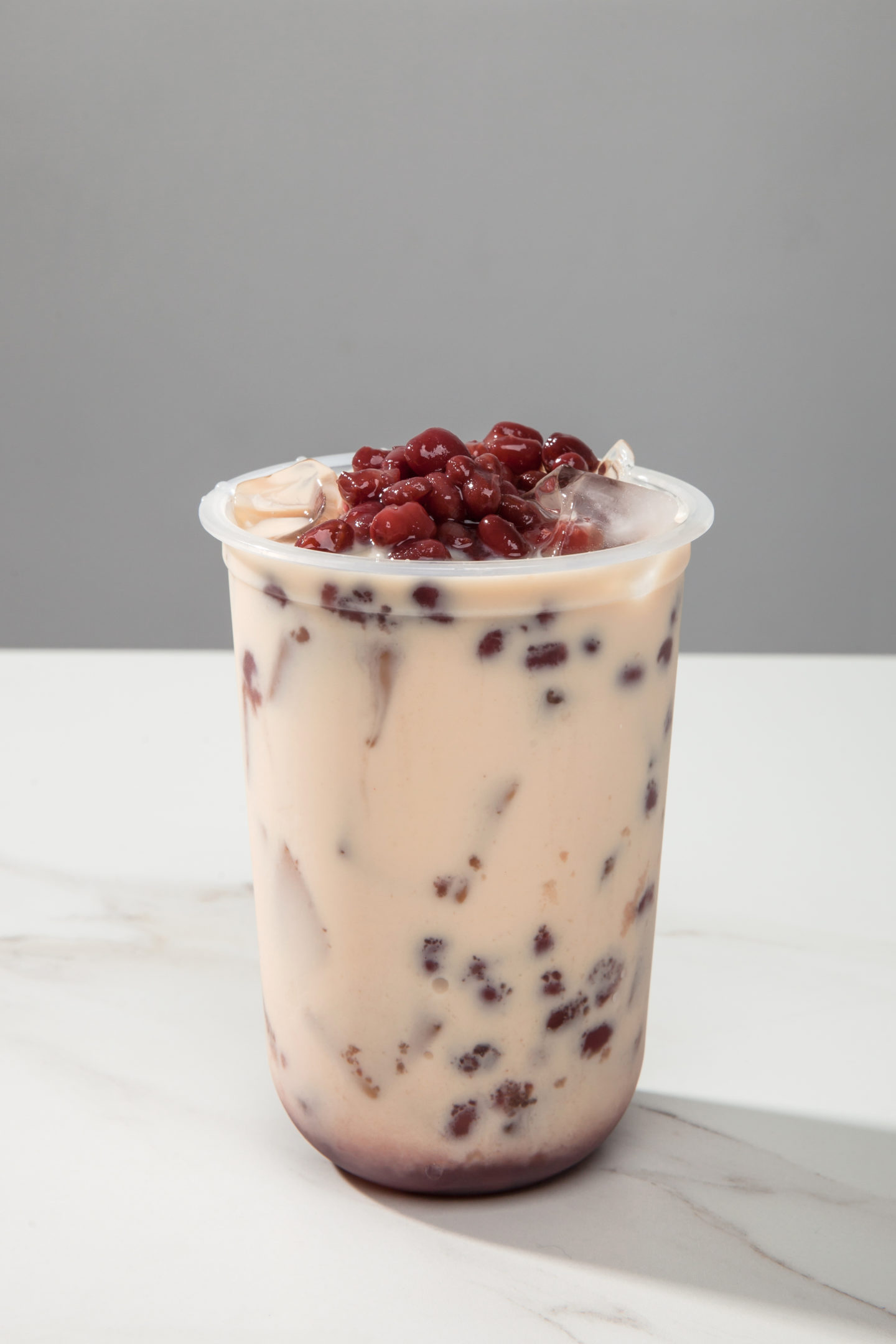 Red Bean Boba Tea In Plastic Cup