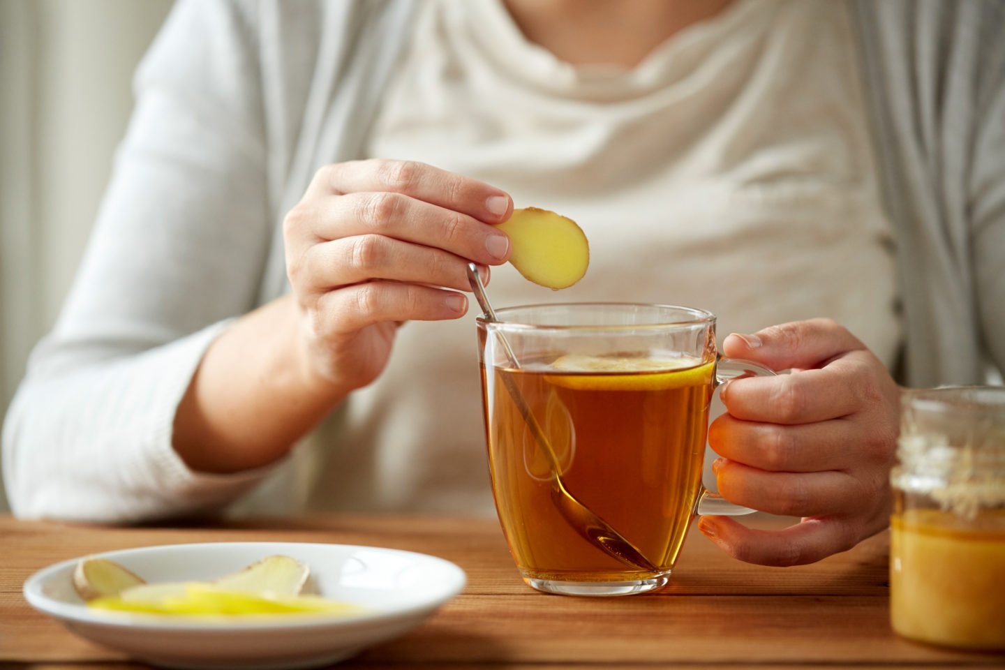 Woman Making Ginger Tea