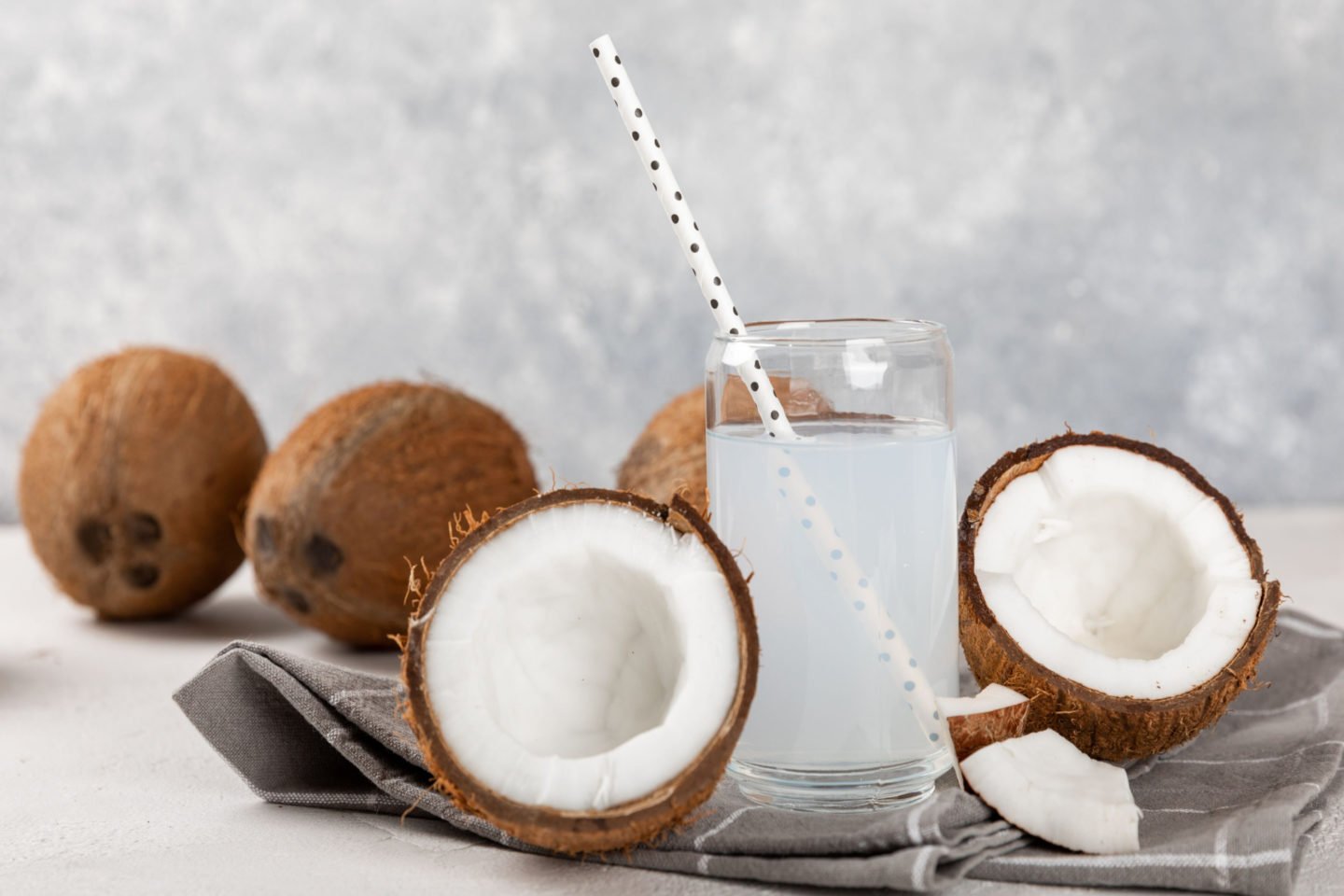 coconut water with fresh coconuts