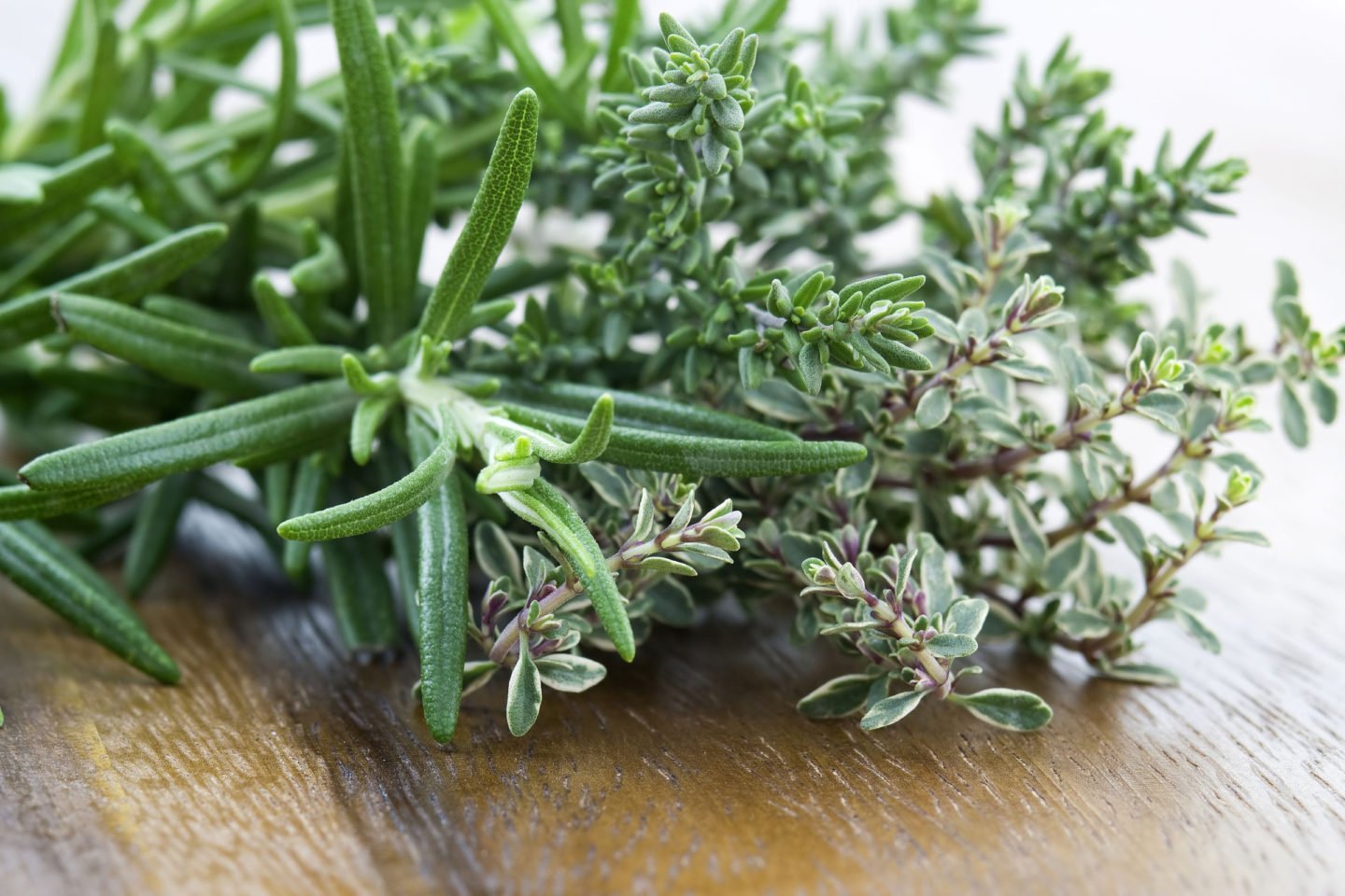 fresh thyme and rosemary