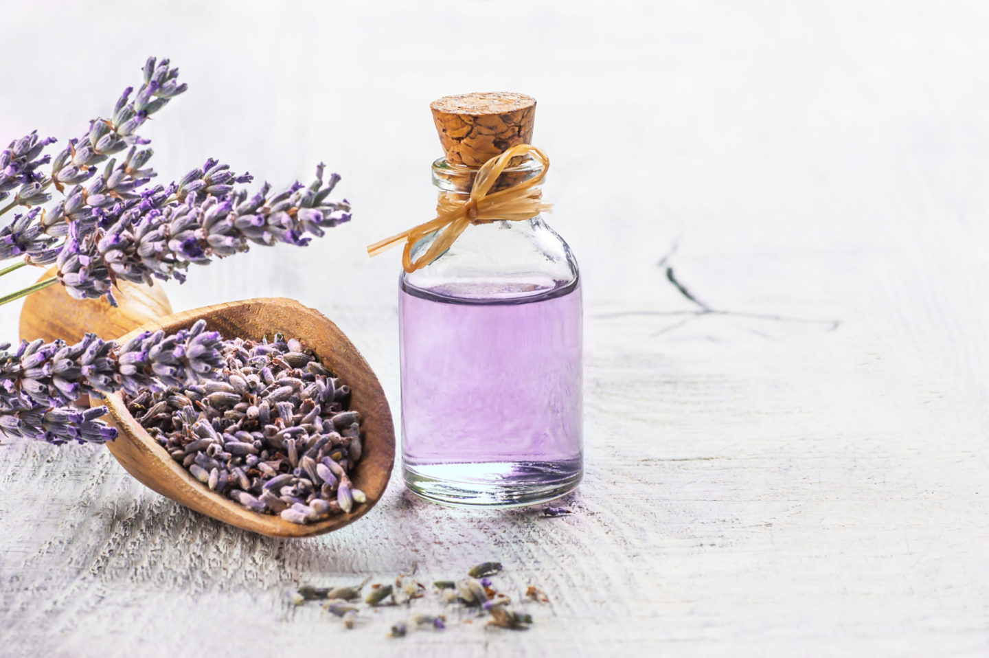 Lavender Blossoms And Essential Oil