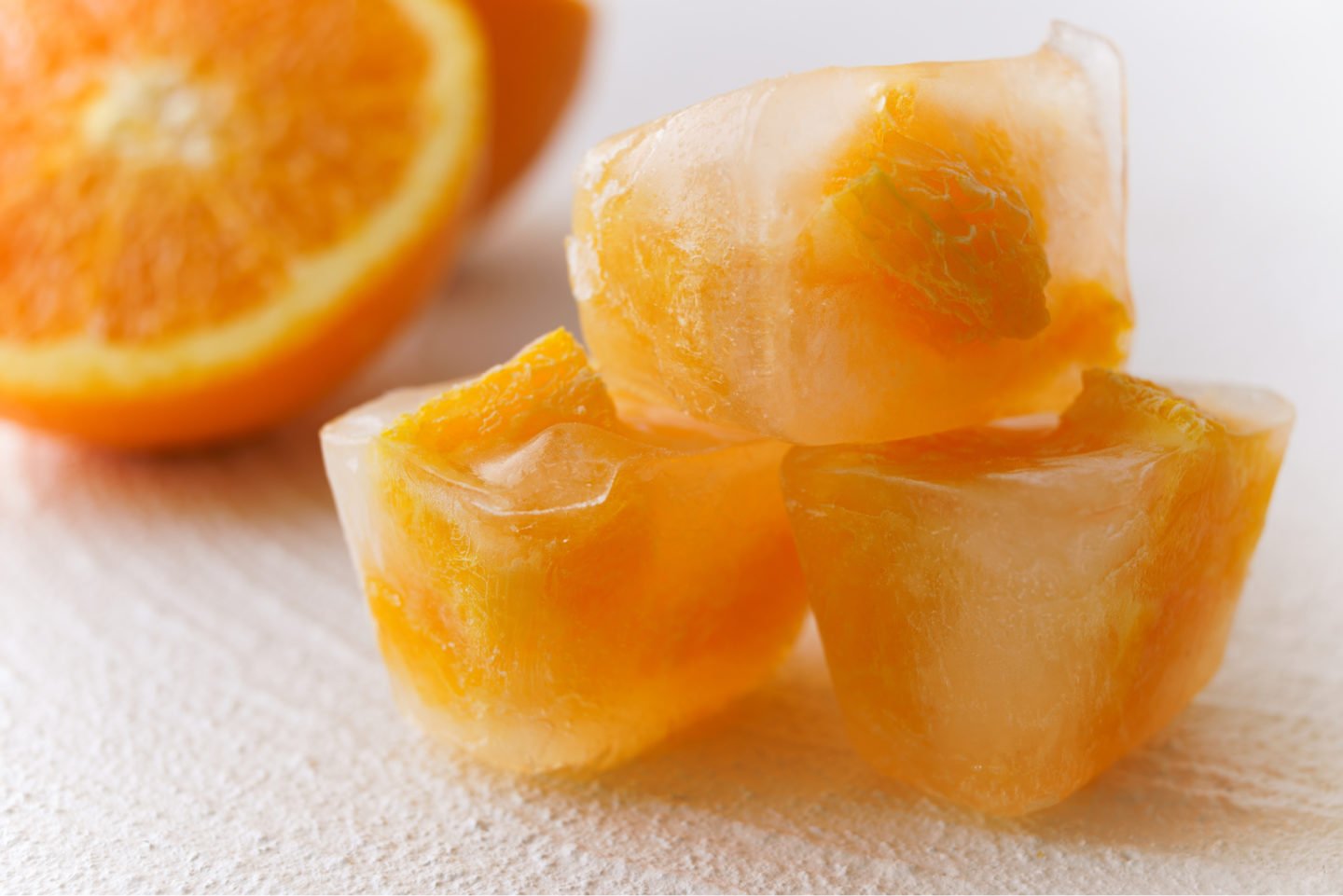 Orange Juice In Ice Cubes