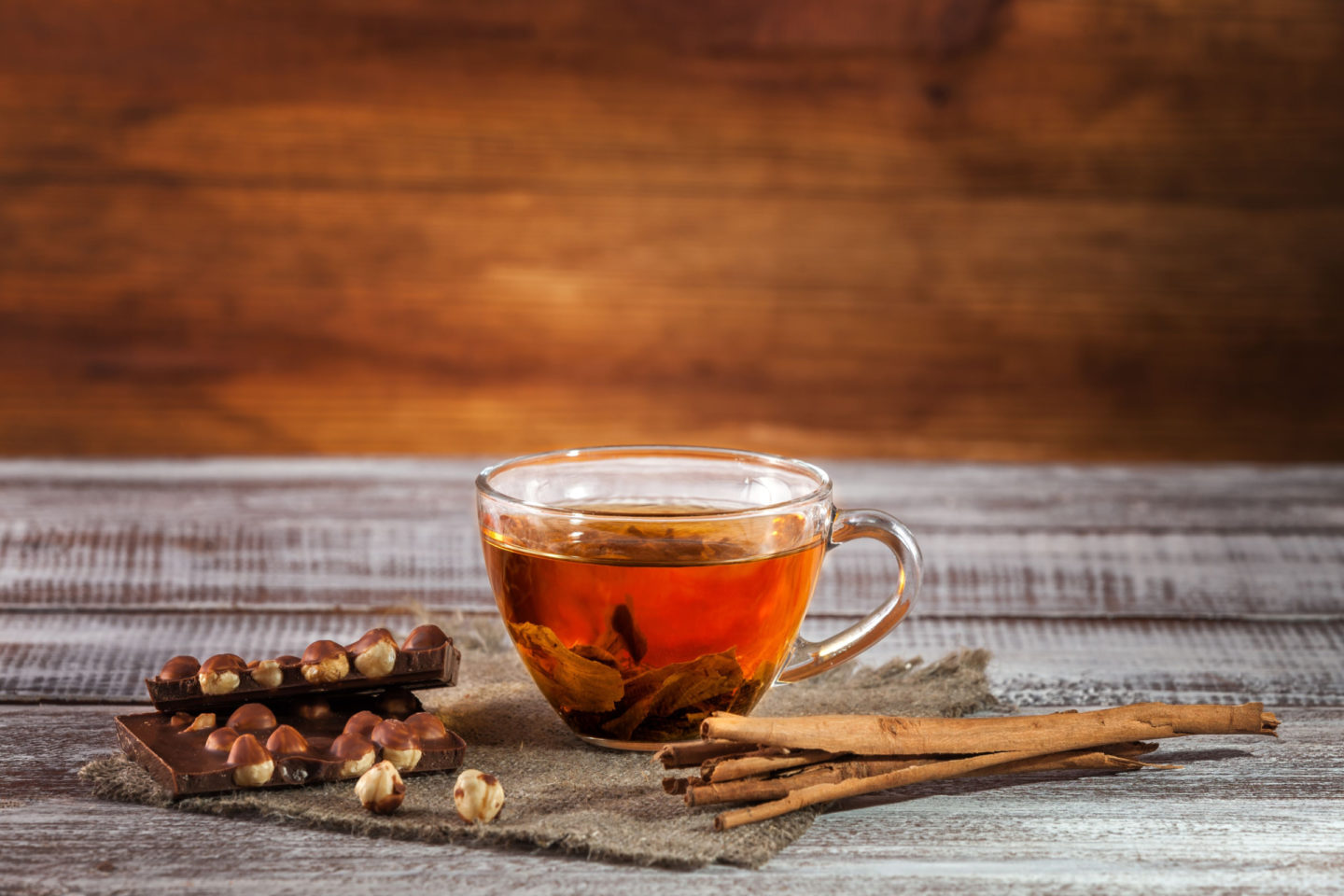 orange pekoe tea with cinnamon and chocolate