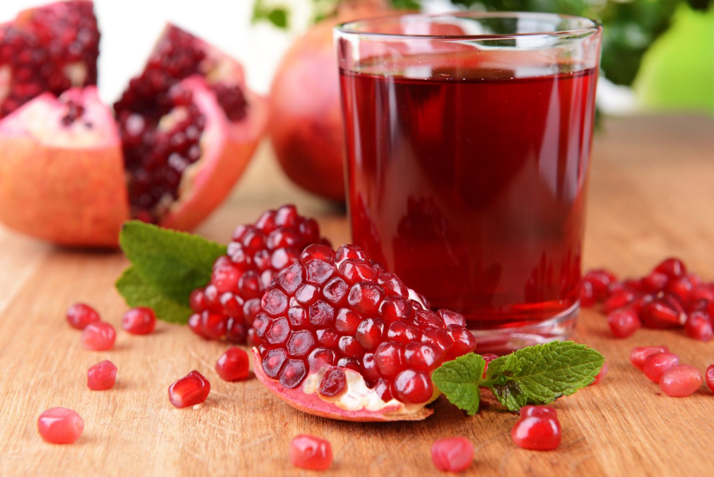 pomegranate juice and seeds