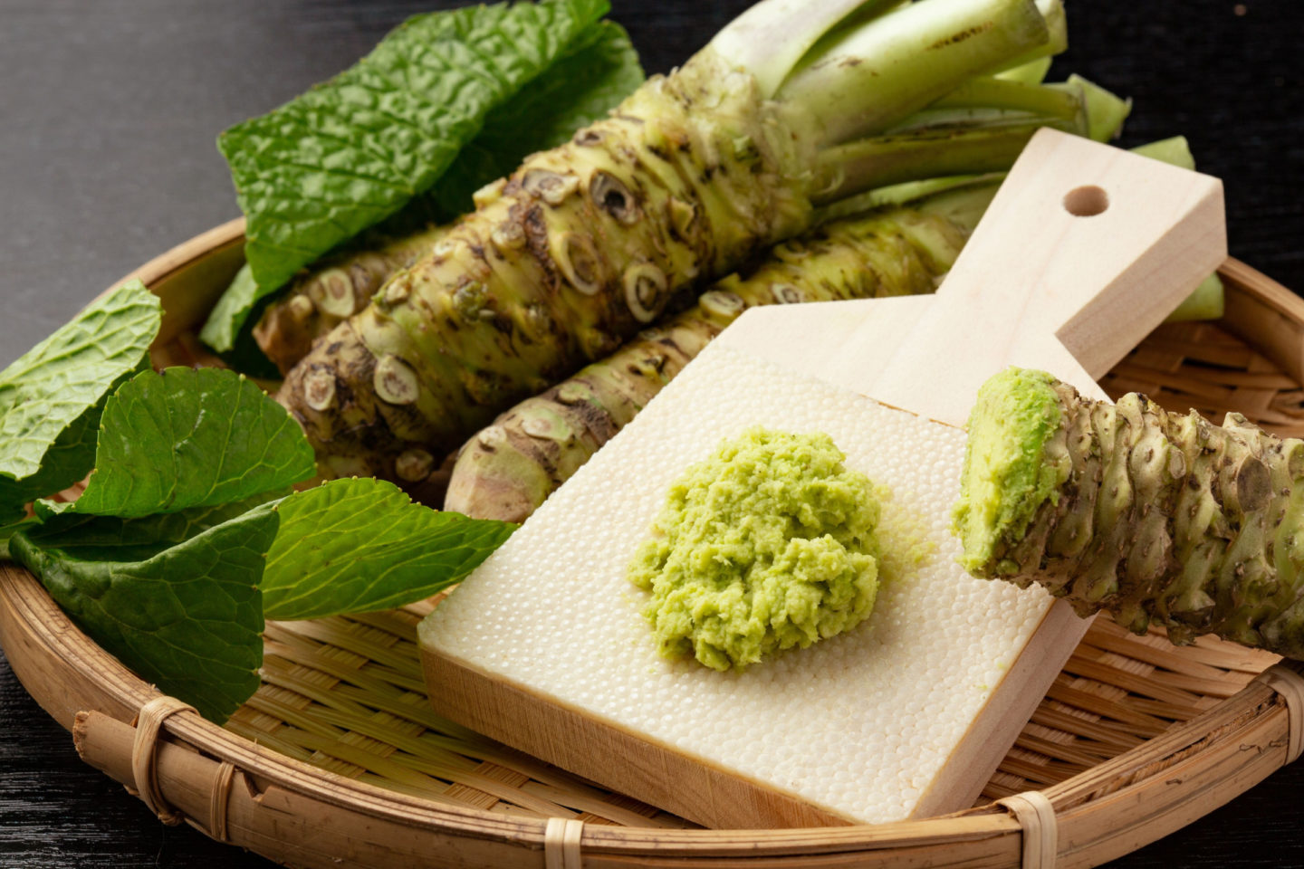 wasabi paste made from Japanese horseradish