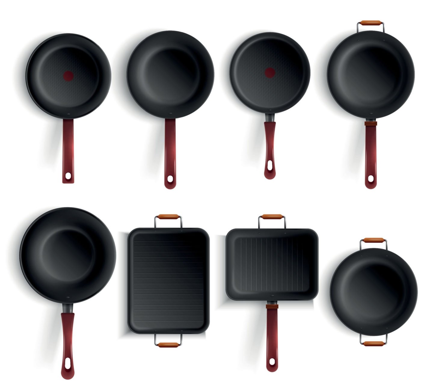 assorted nonstick pans