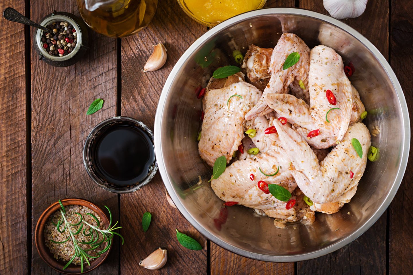 Chicken Marinated In Garlic Honey Soy Sauce Herbs