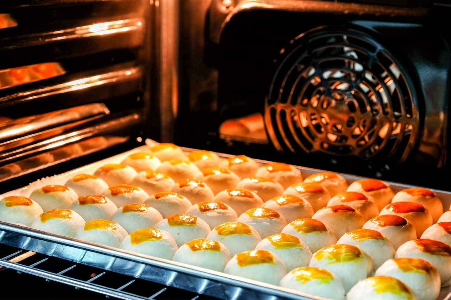 Chinese Mooncakes In Oven