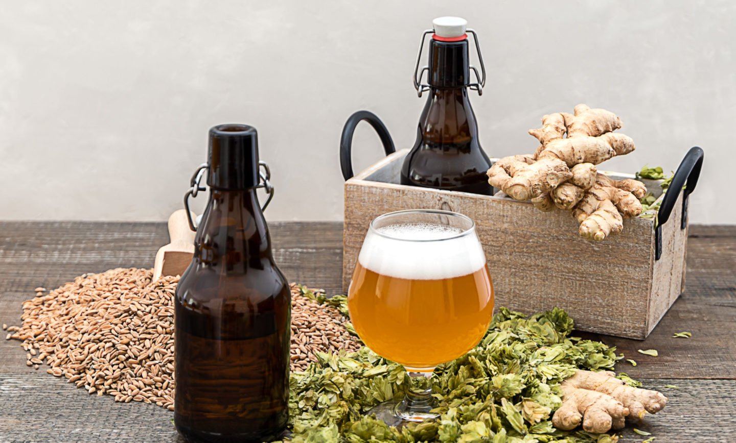 Craft Ginger Beer Made Of Dry Hops And Ginger Root