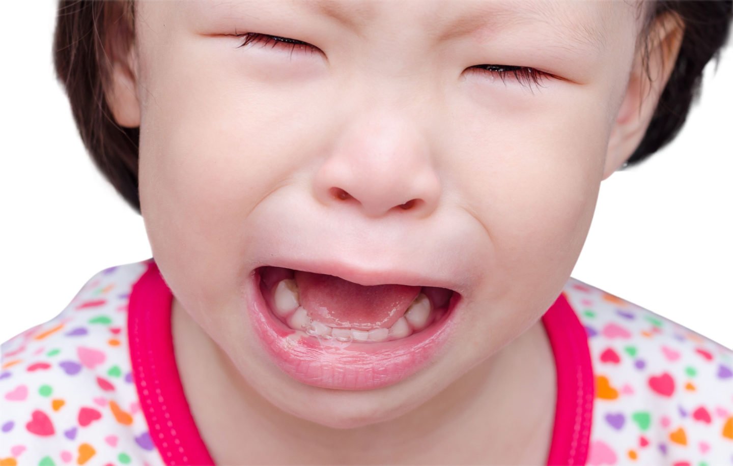 Crying Child With Canker Sore In Mouth