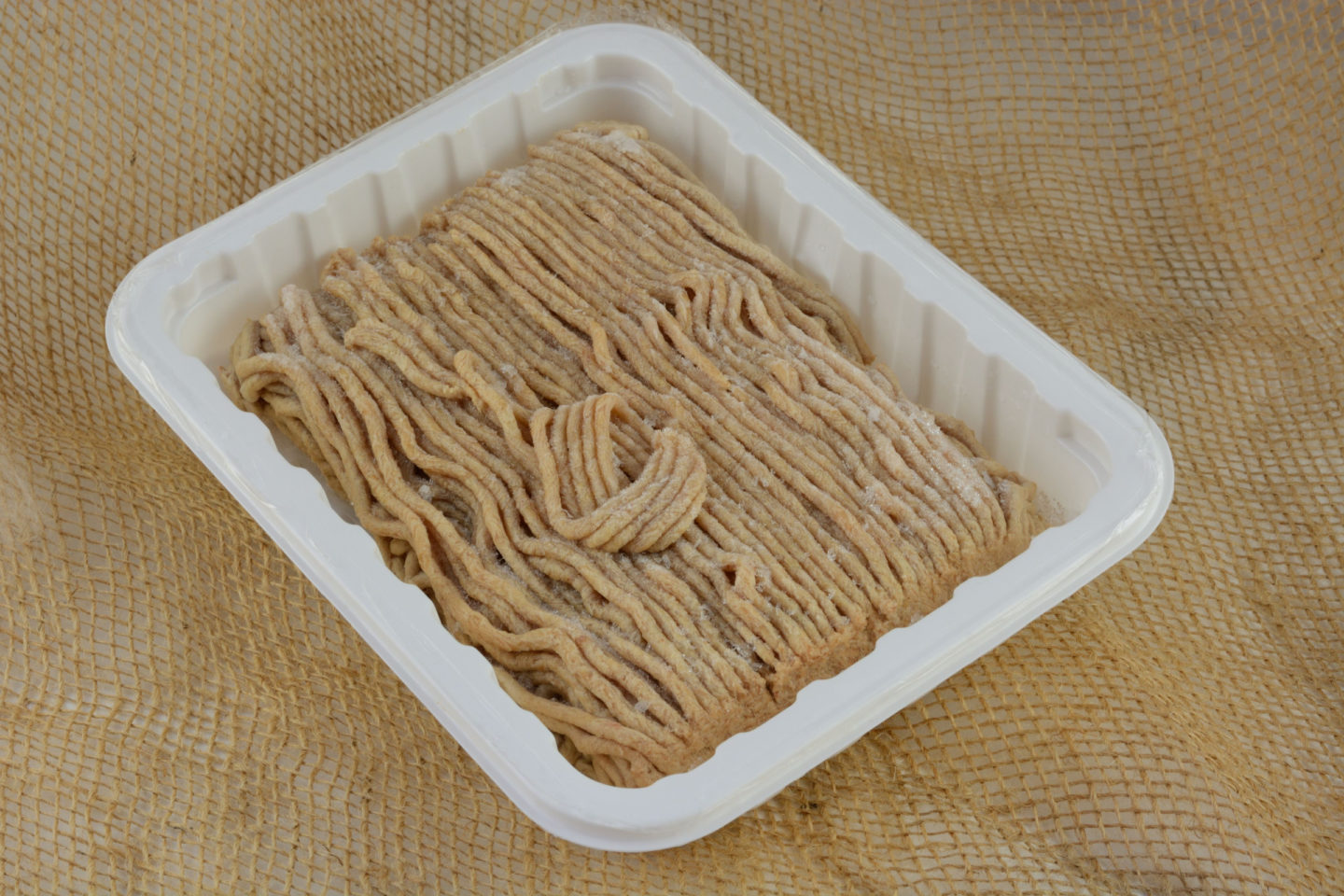 Frozen Ground Turkey In Plastic Container