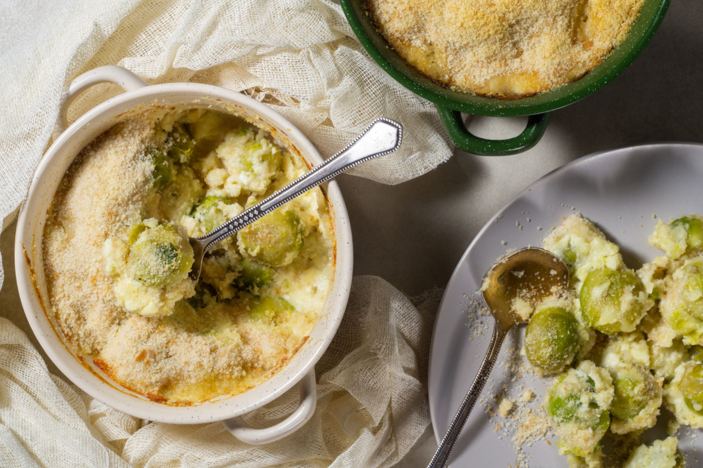 Cheesy Brussels Sprouts Bake