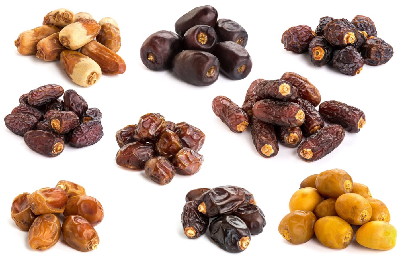 differnt types of dried dates