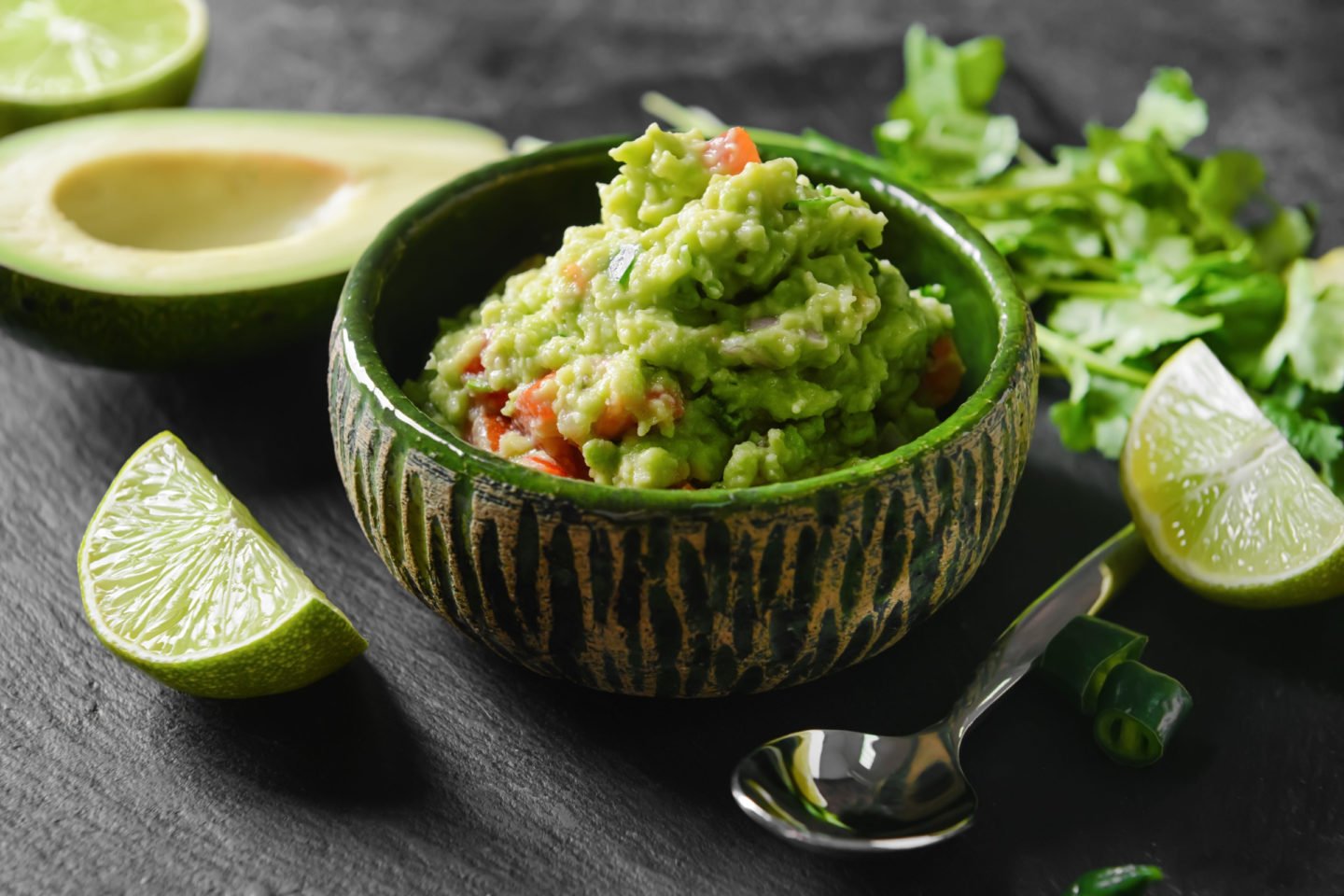 fresh guacamole in a bowl