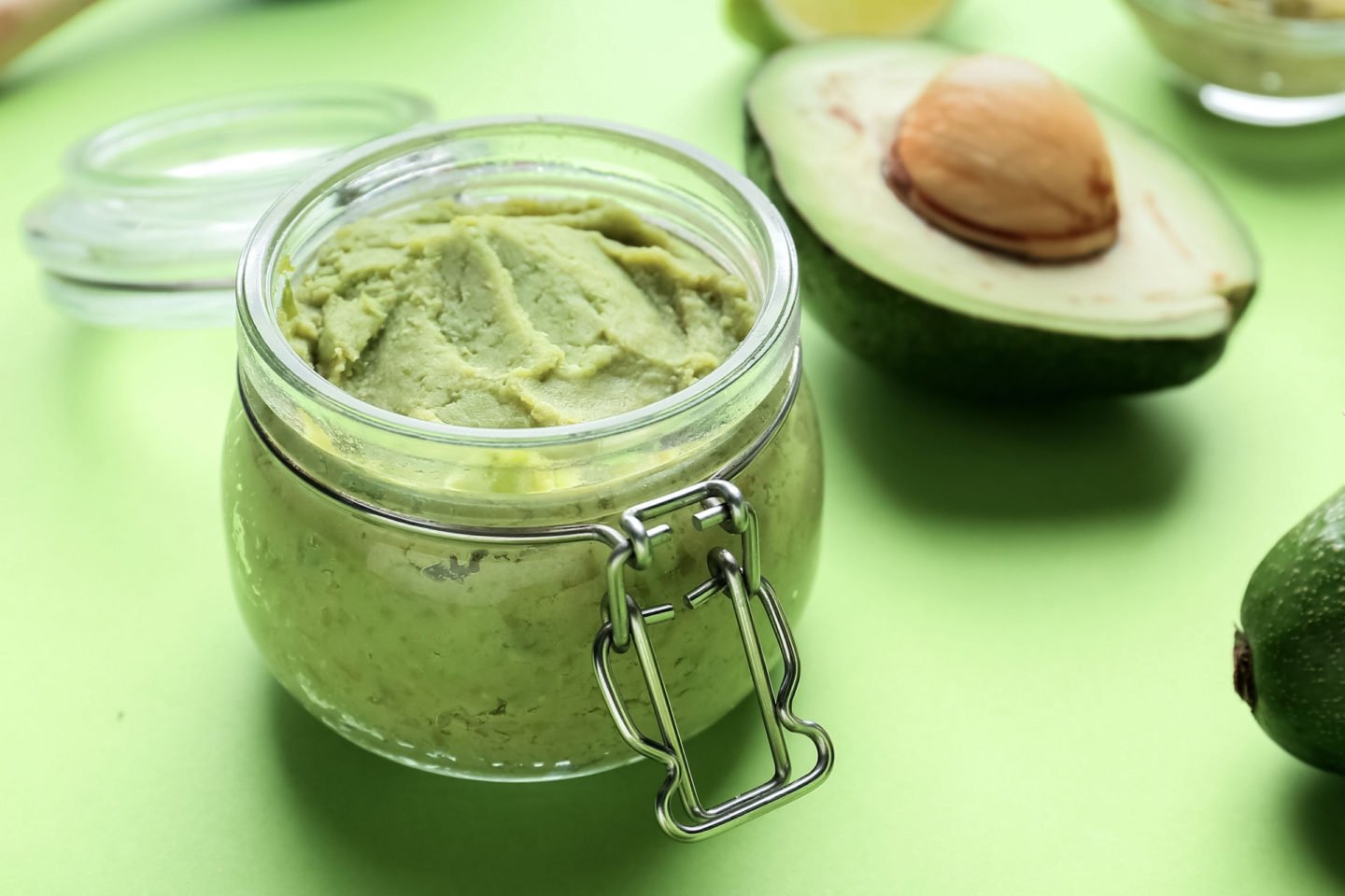 homemade guacamole in jar