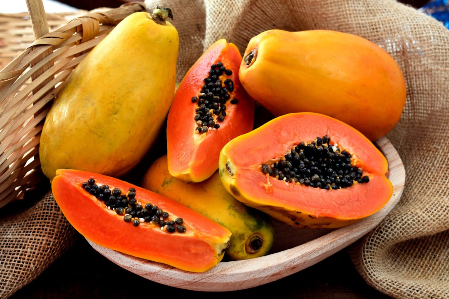 ripe papaya fruits