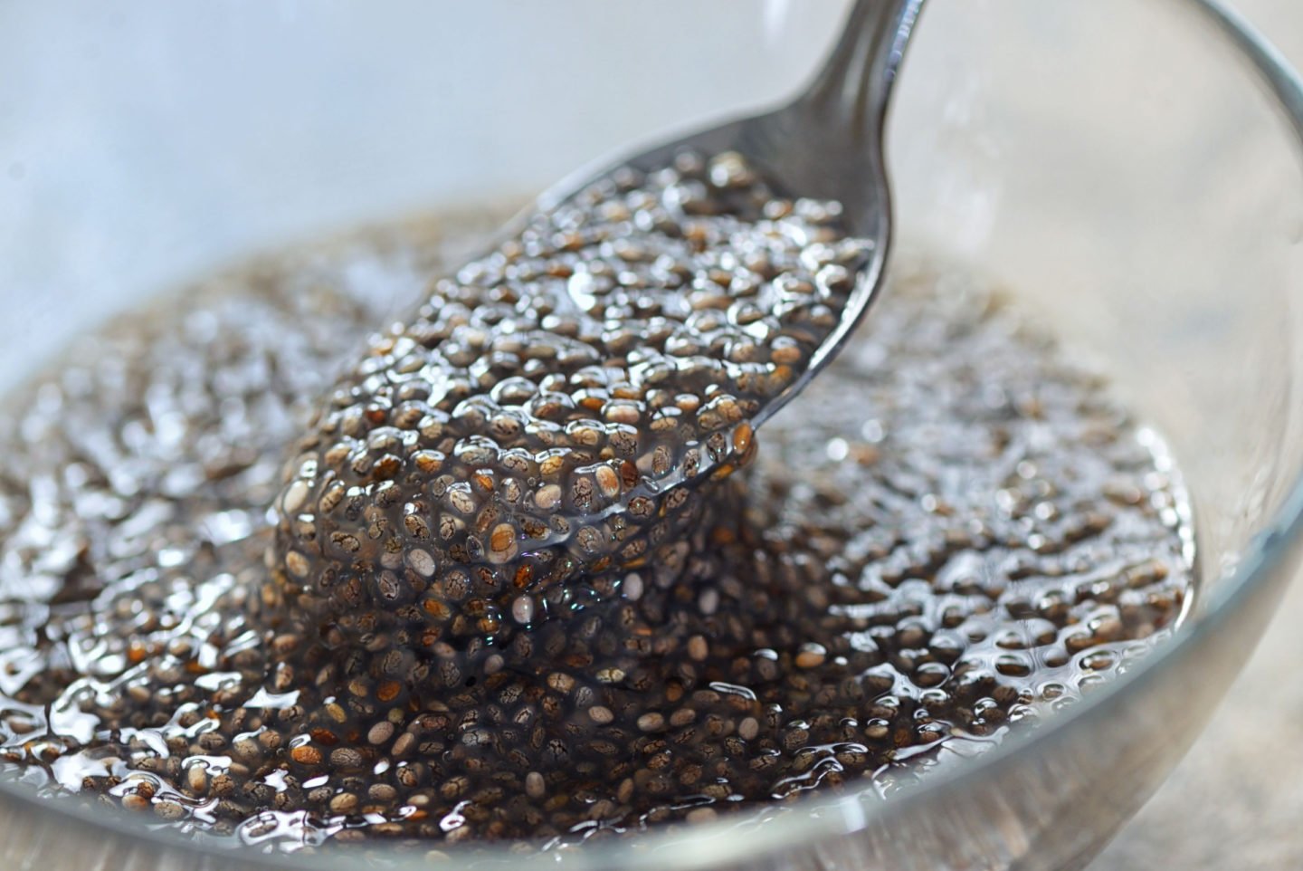 soaked chia in spoon