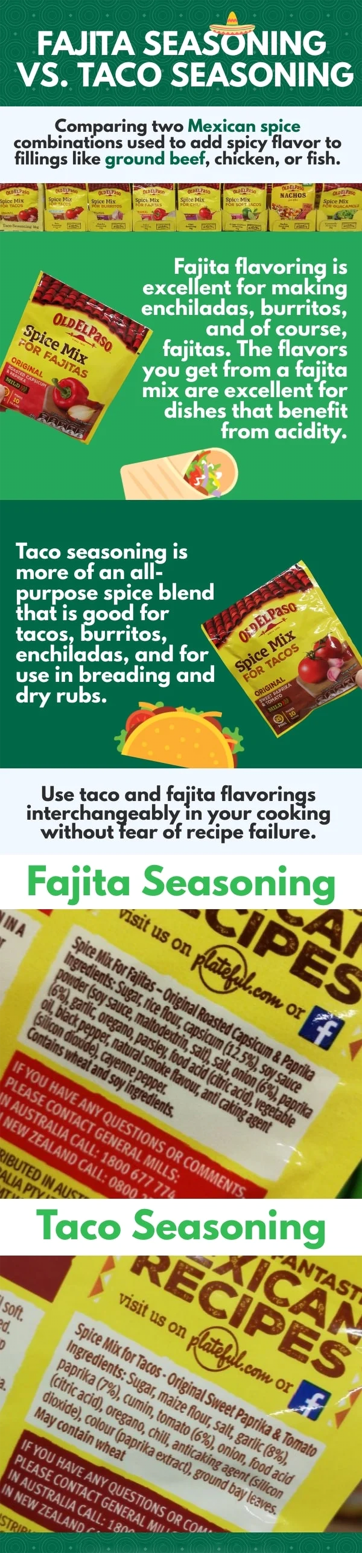 Fajita Seasoning vs Taco Seasoning Infographic Comparison