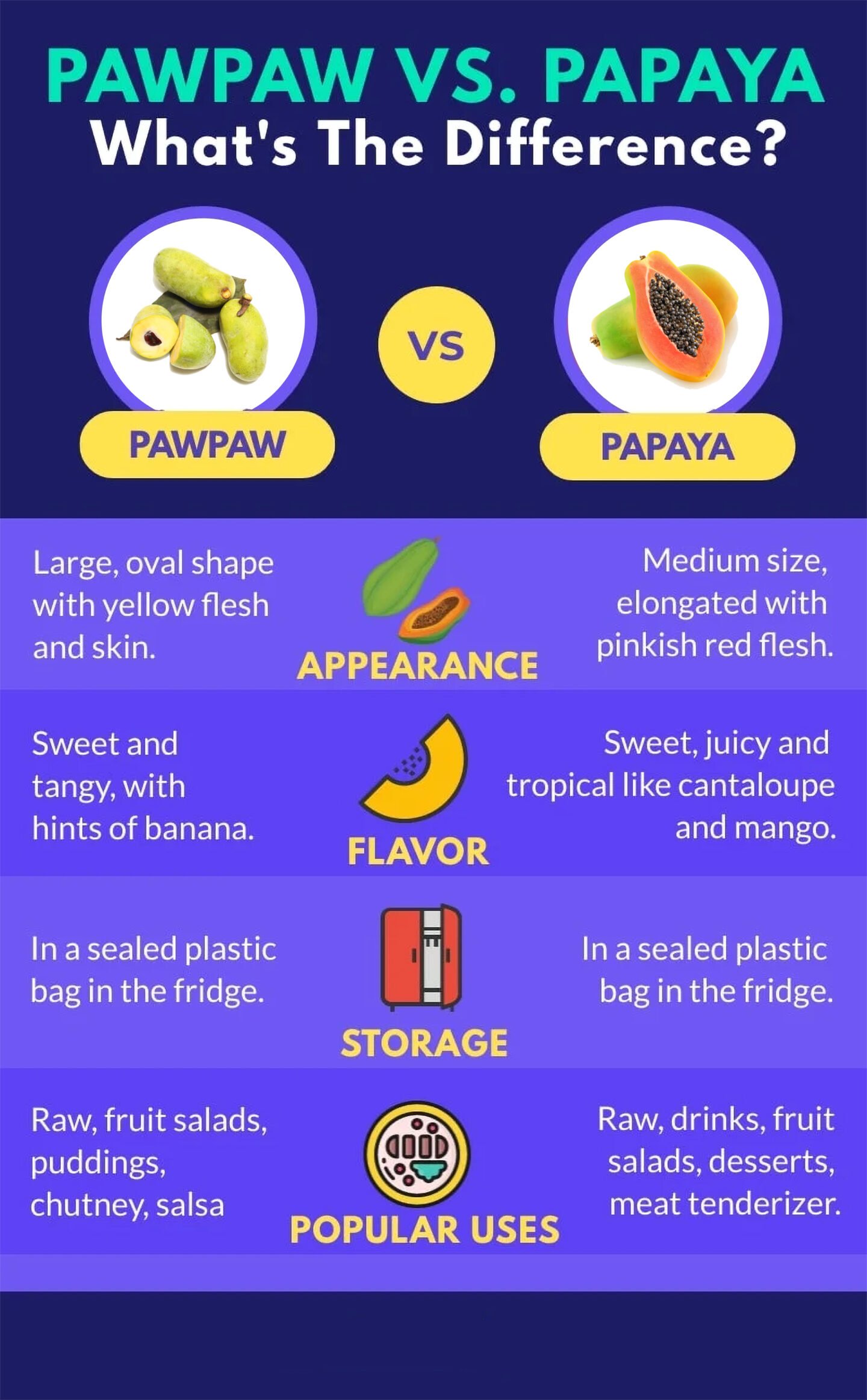 Pawpaw vs Papaya Infographic