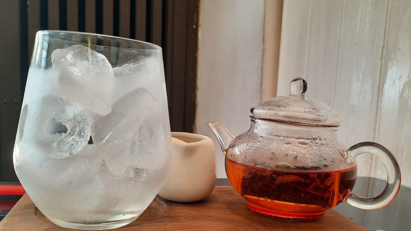 a pot of iced tea made from real tea