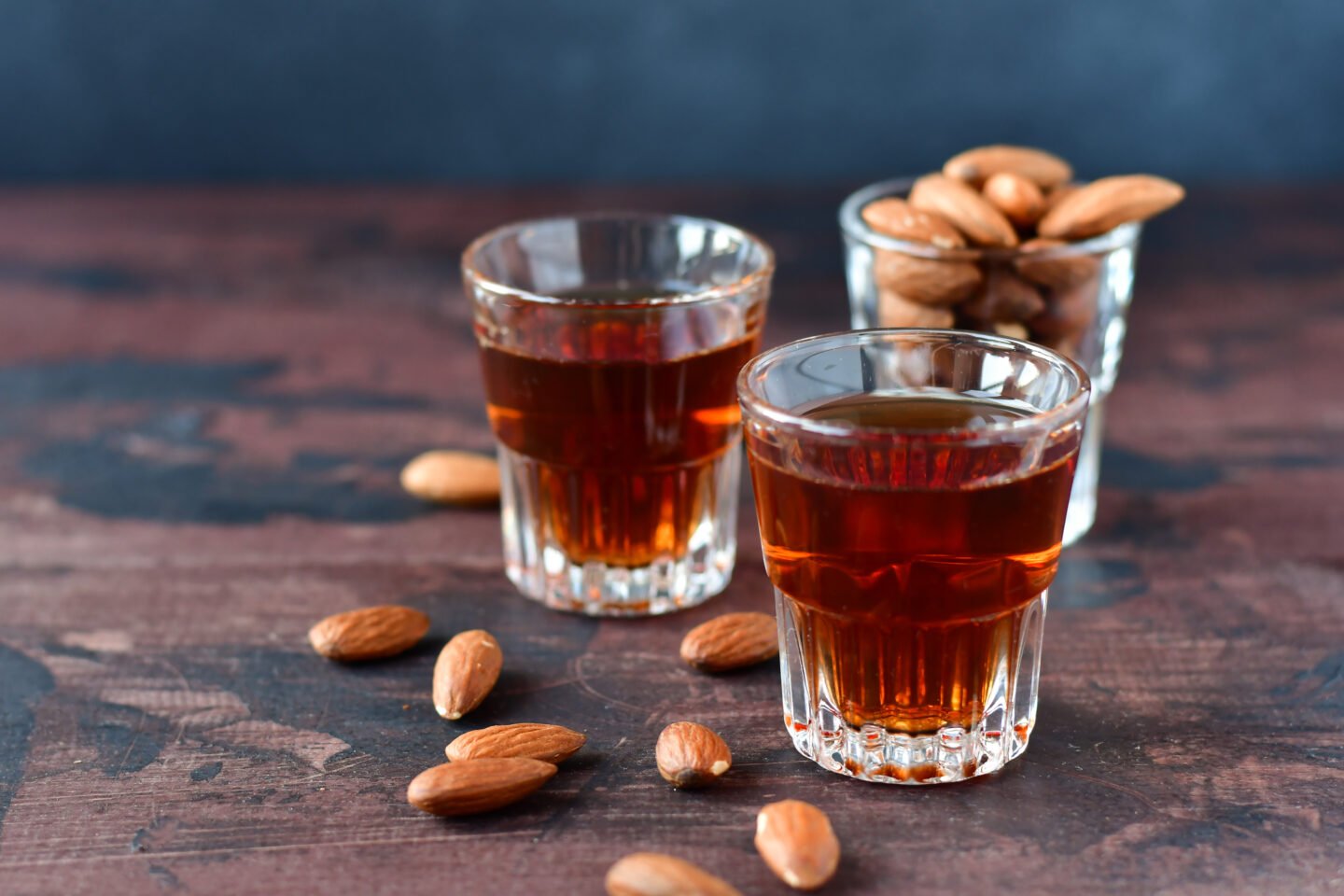 Strong,Alcoholic,Italian,Liqueur,"amaretto",With,Almonds,Nuts,On,A
