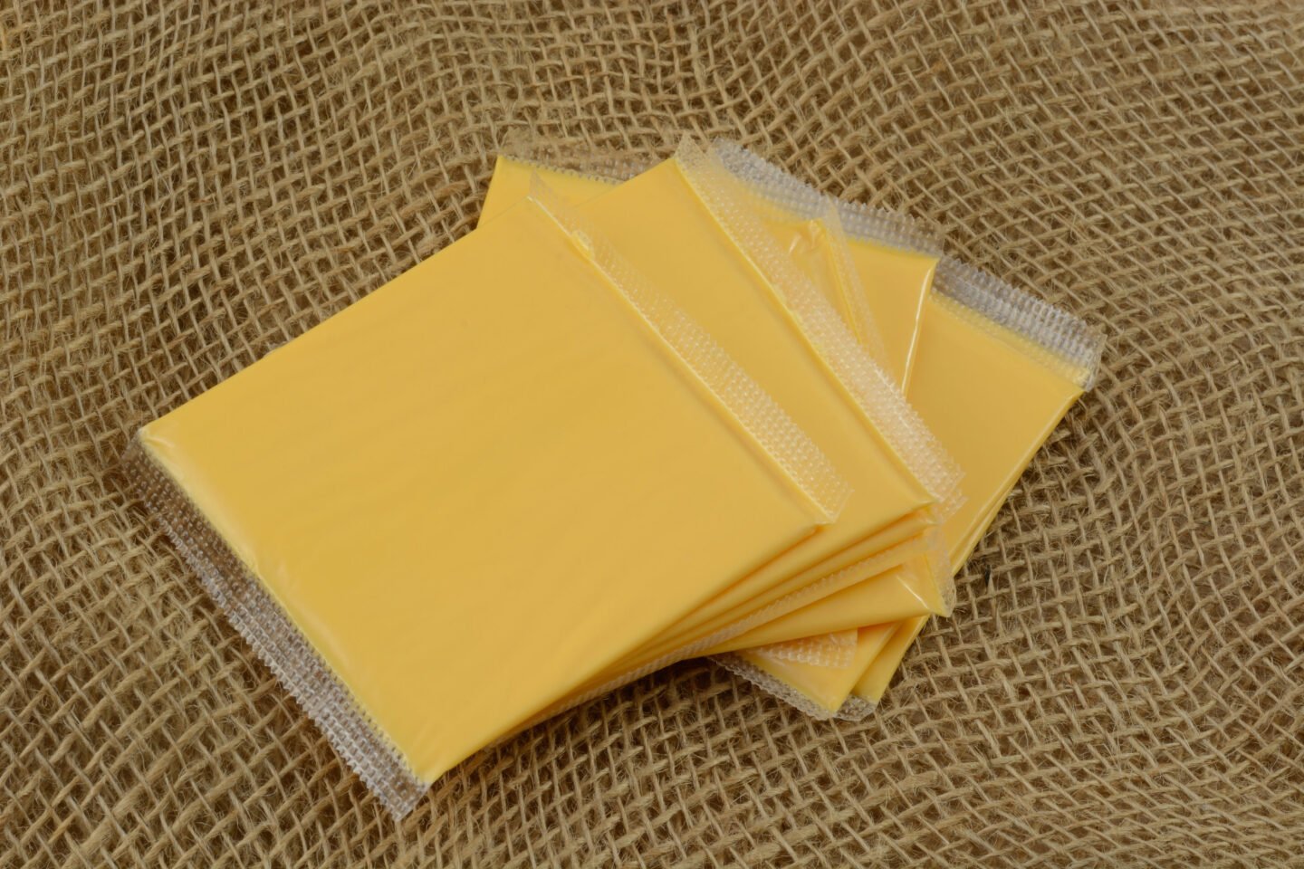 american cheese slices in plastic packaging