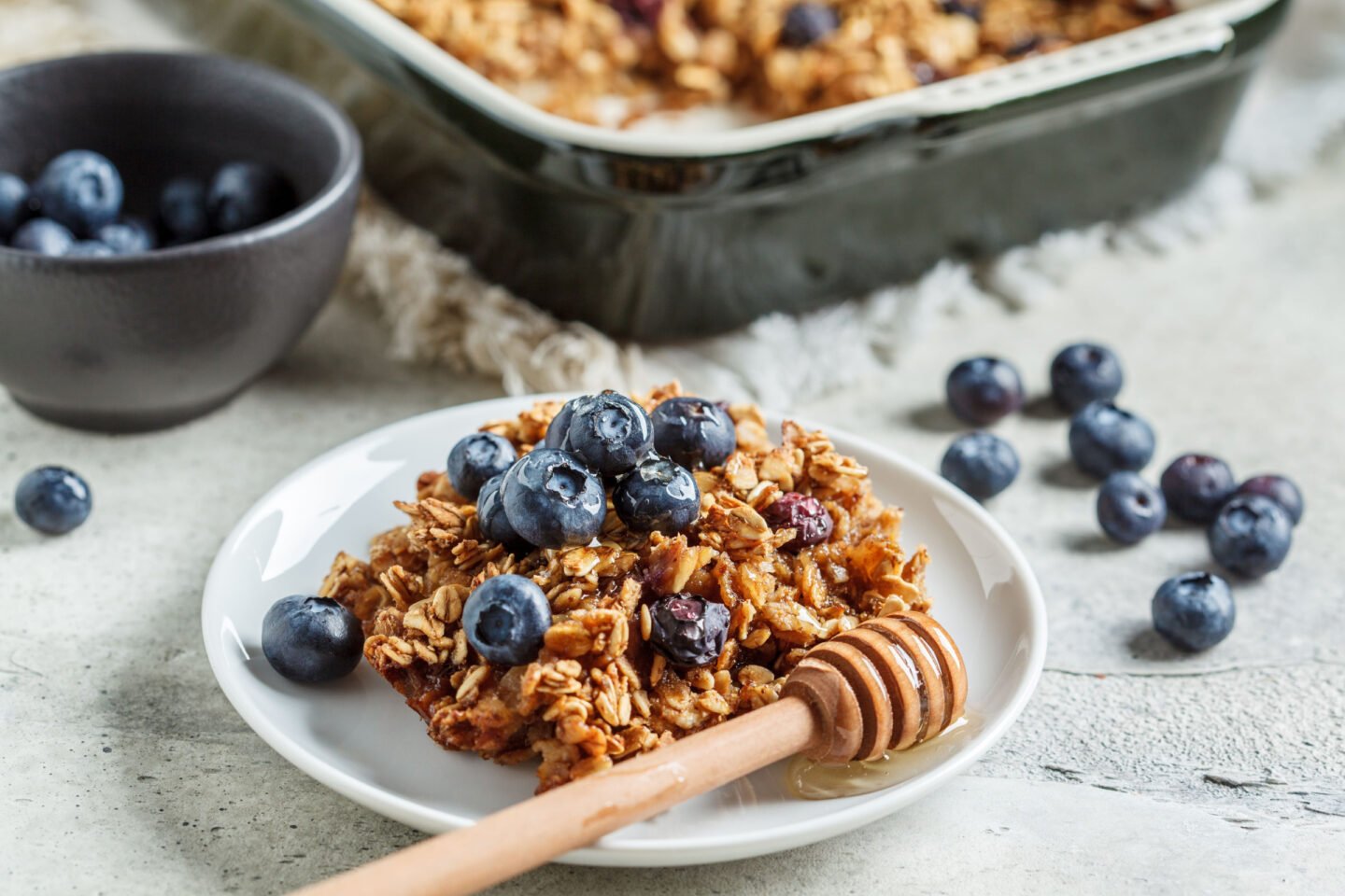 baked oatmeal blueberry cobbler