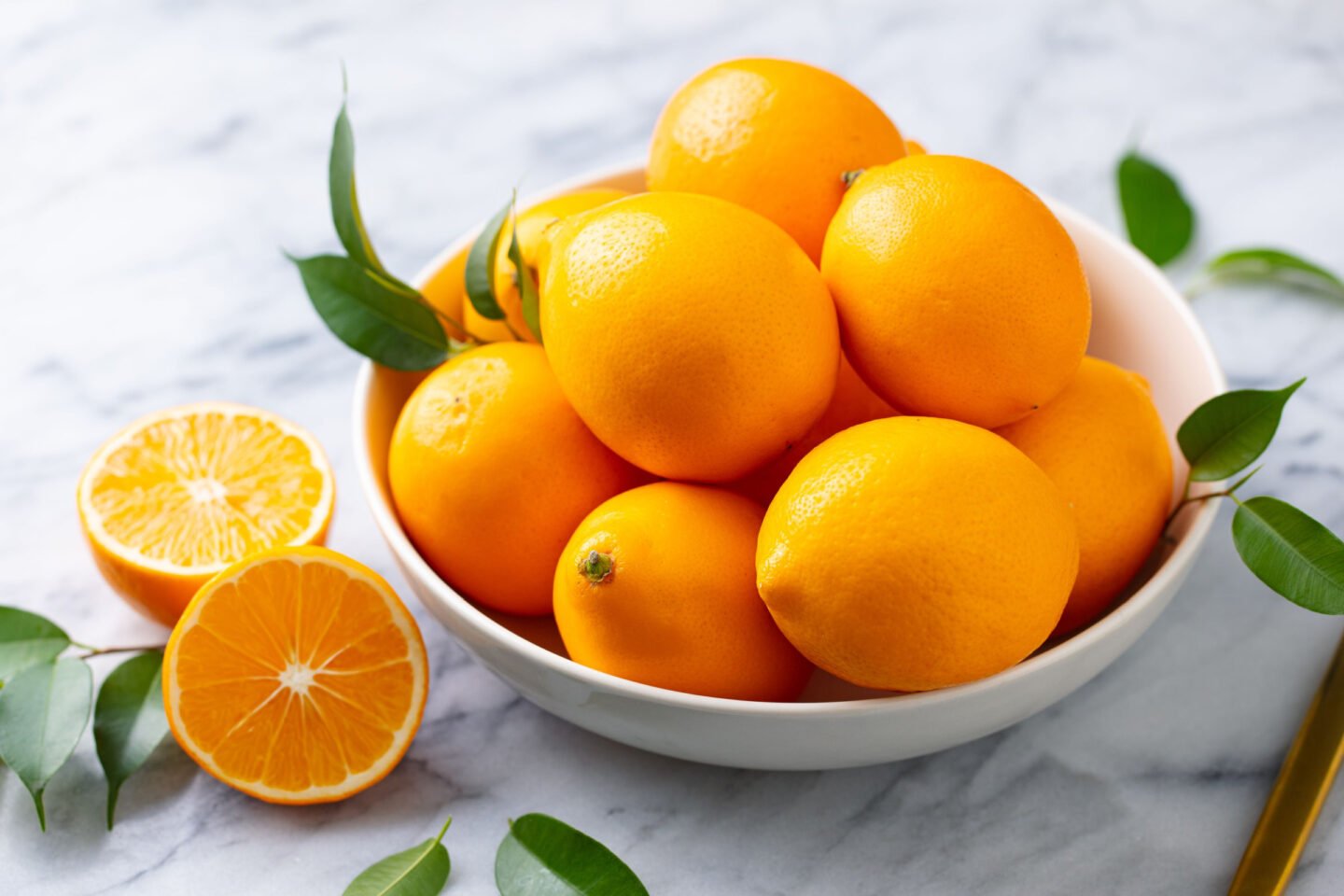 fresh meyer lemons in a bowl