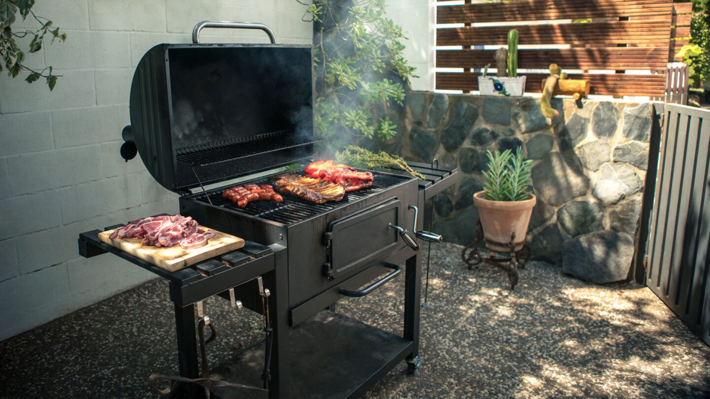 grilling food outdoors