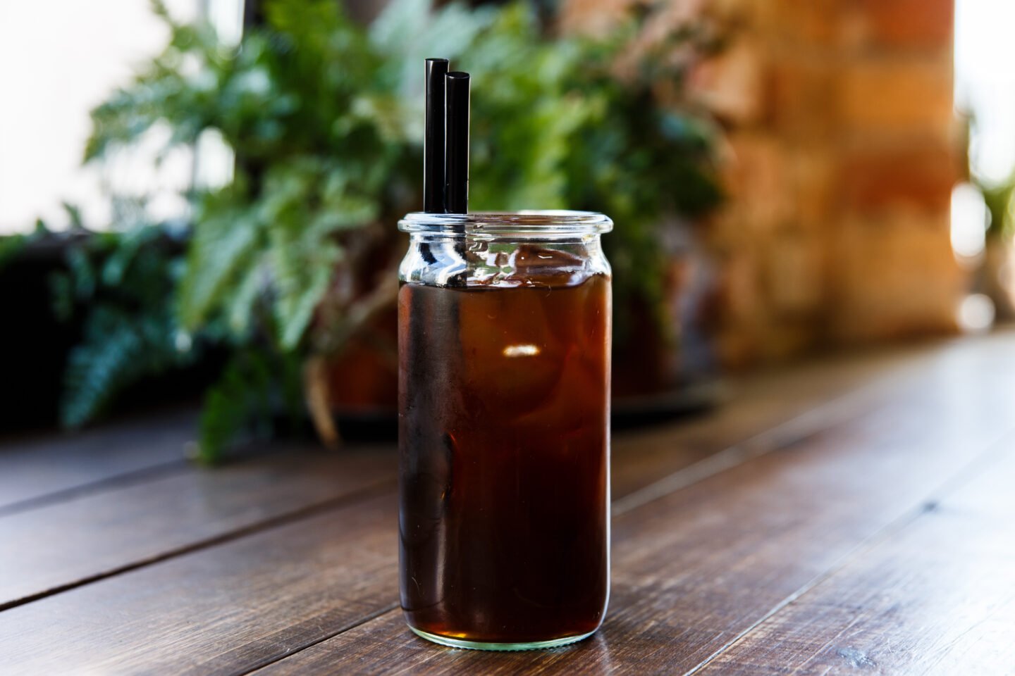Cold,Brew,Coffee,In,A,Glass,Jar,With,2,Black