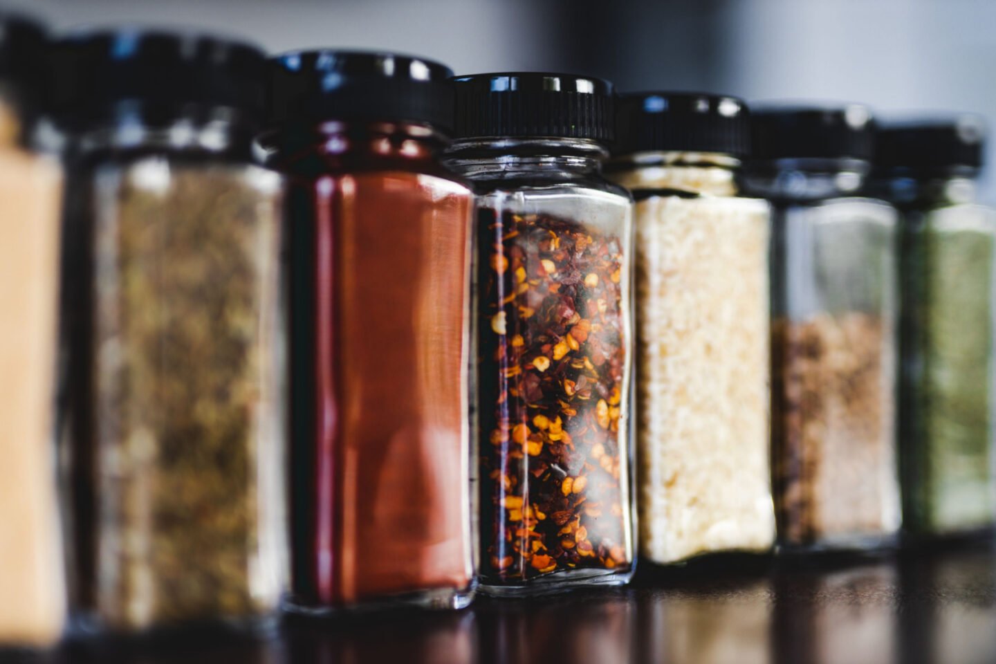 jars of different spices