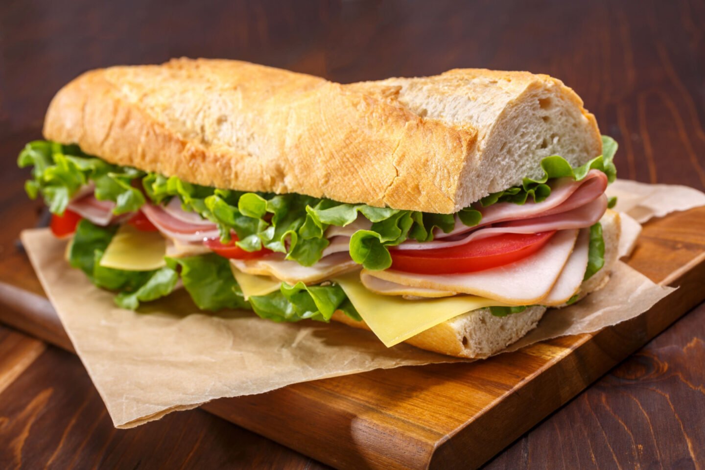 large subway baguette sandwich