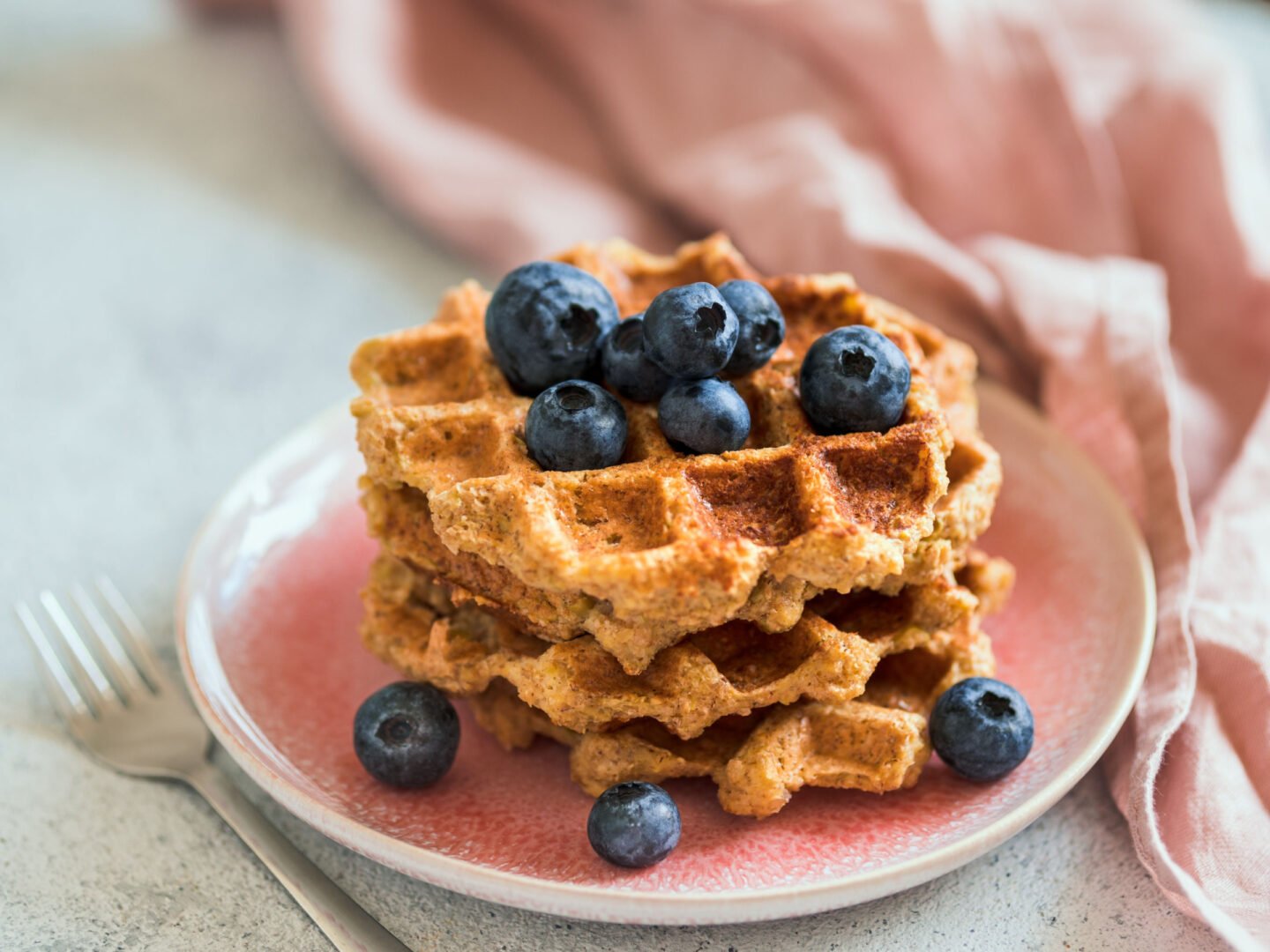 oat waffles with blueberries