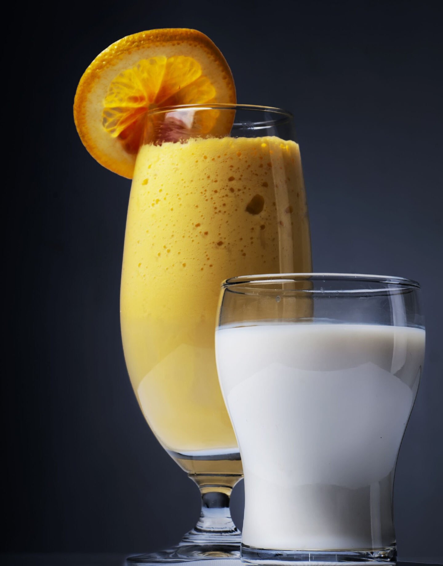 orange with milk juice