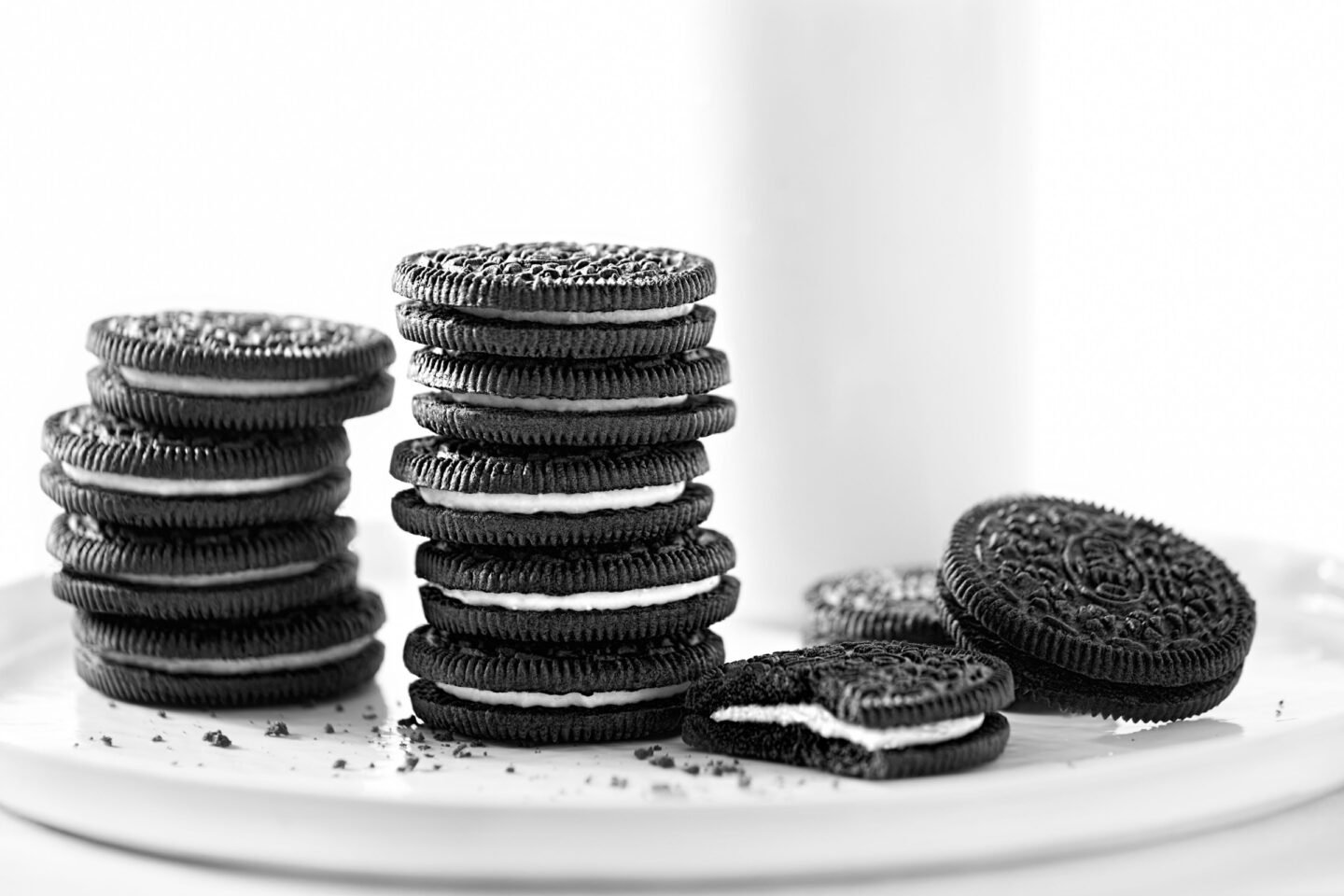 oreo stacks on a plate