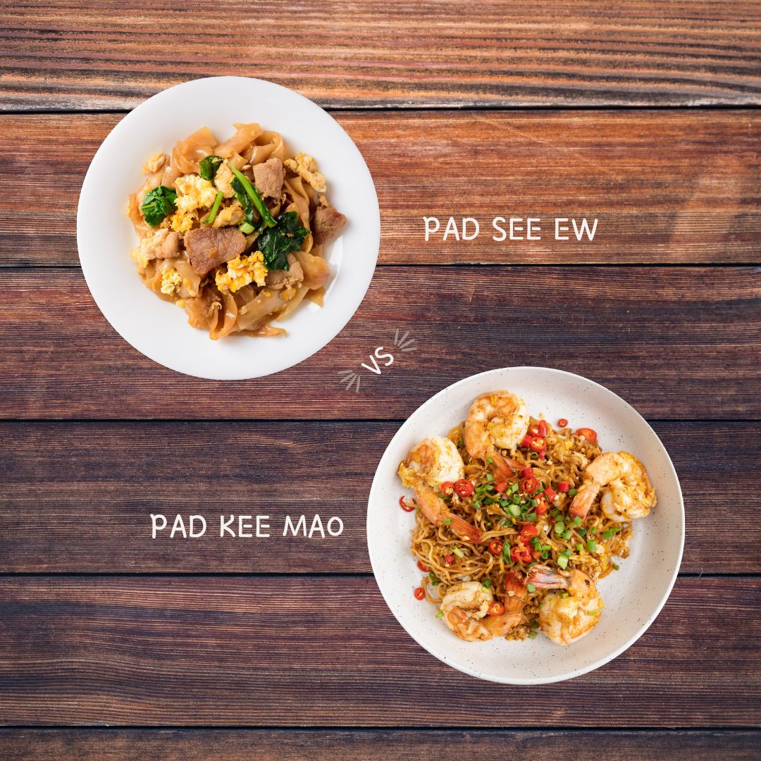 plates of pad see ew vs pad kee mao