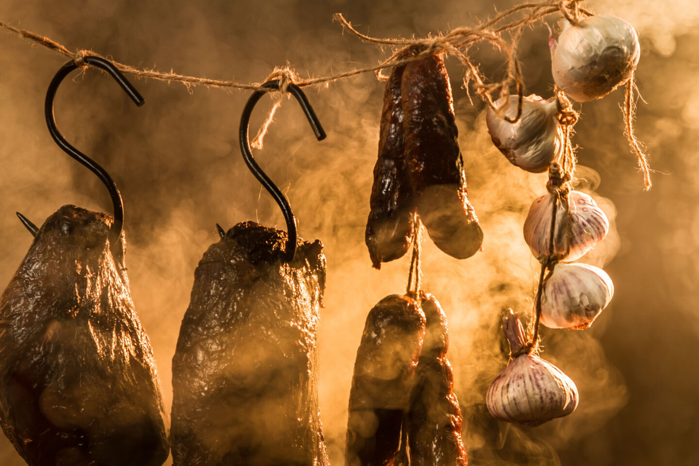 smoked meats with garlic