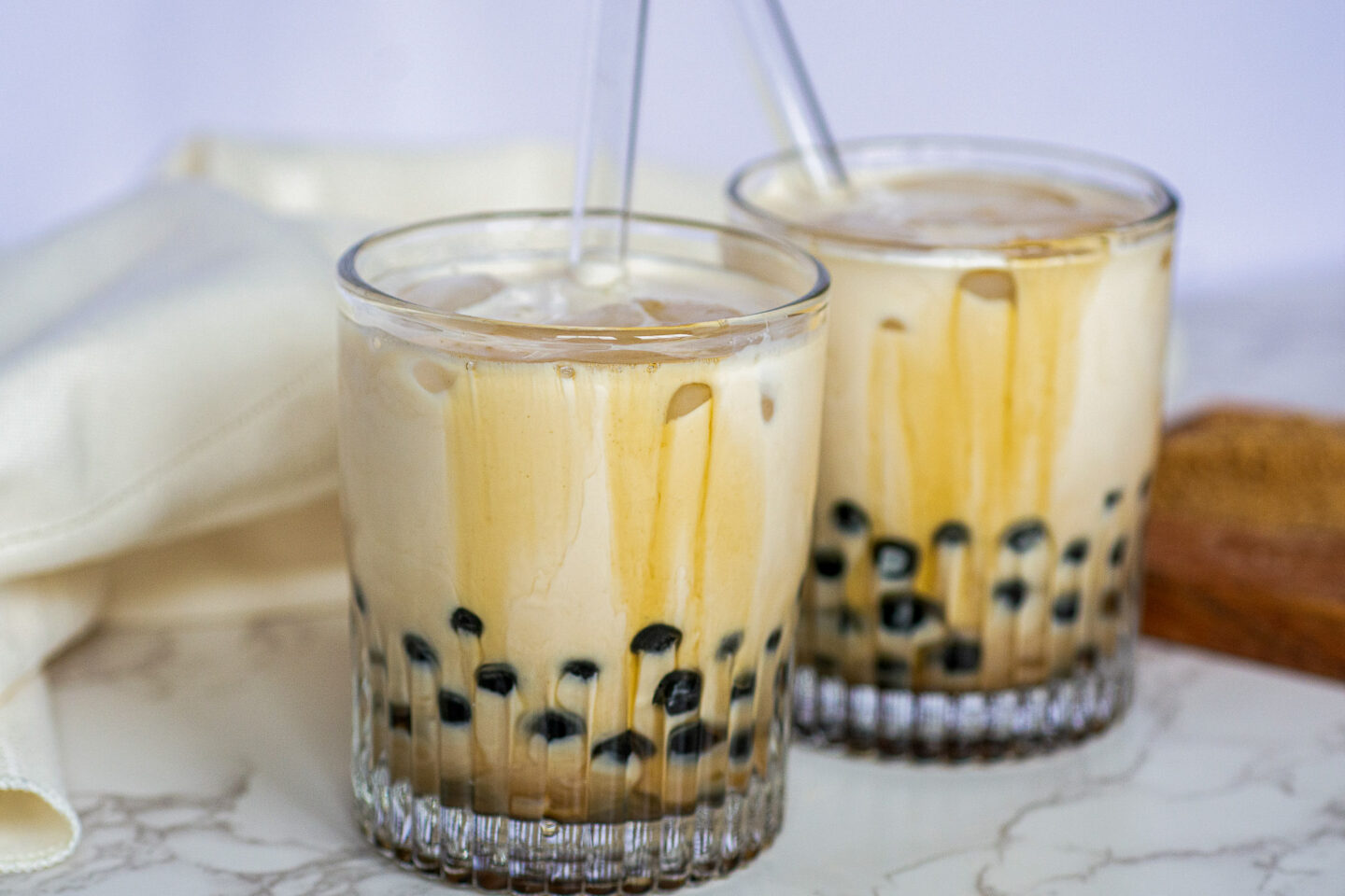 tiger milk tea served in glasses