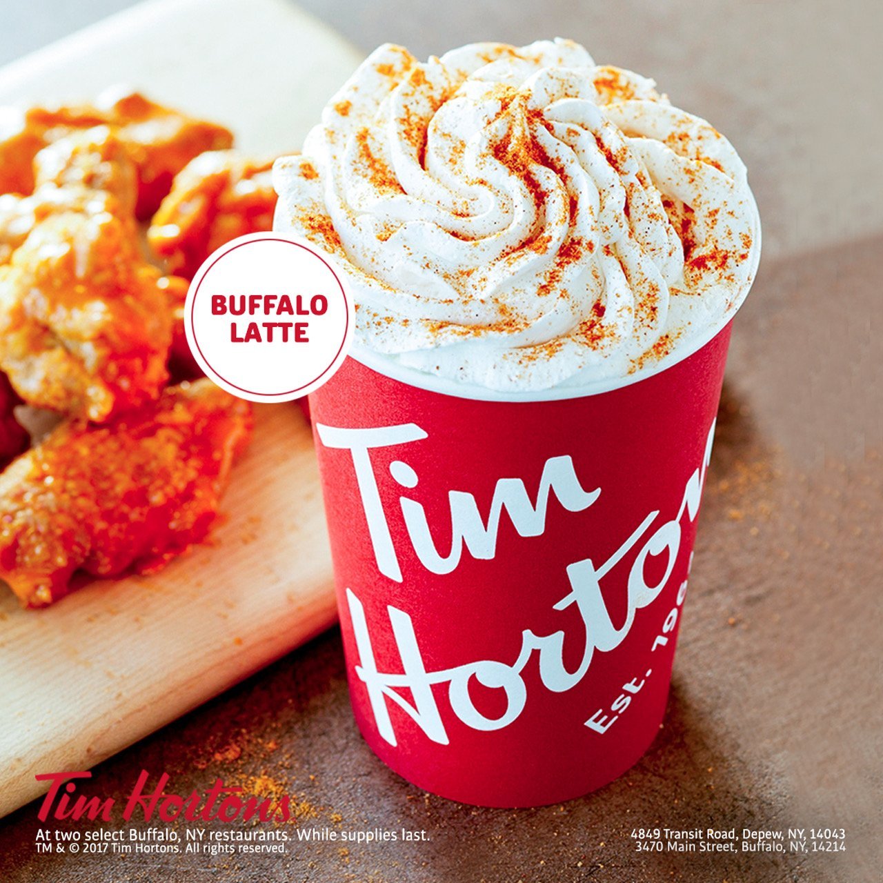 tim hortons buffalo spice latte poster