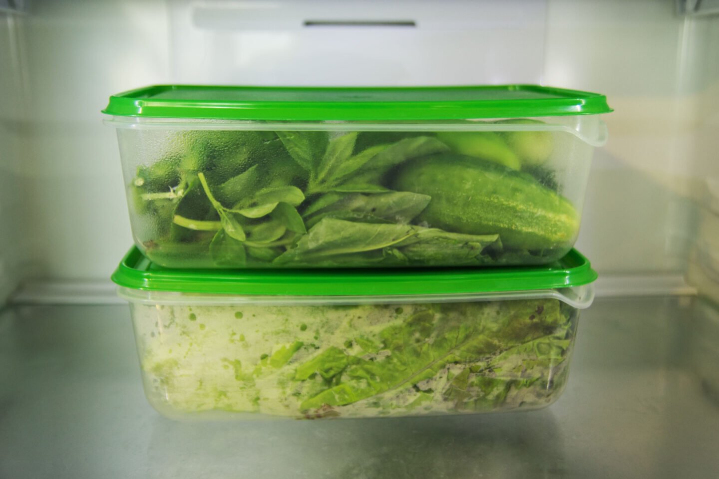vegetable salad in plastic containers