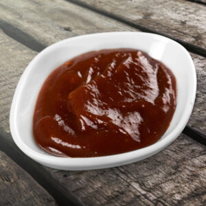 barbecue sauce in a diamond bowl