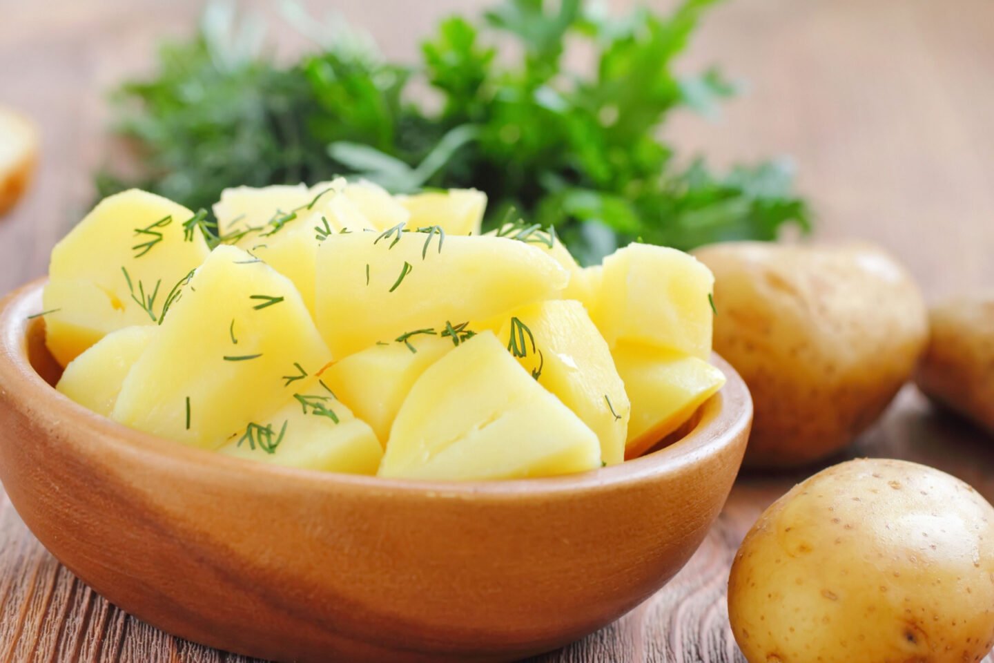 boiled potatoes with fresh dill