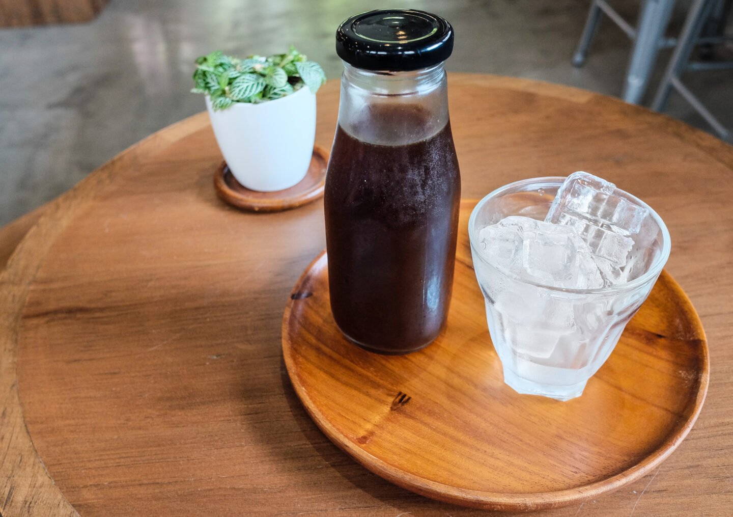 Cold,Brew,Coffee,With,A,Glass,Of,Ice,In,Cozy