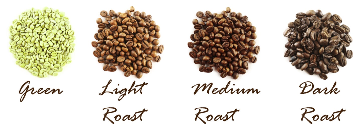 Different,Coffee,Beans,Isolated,On,White