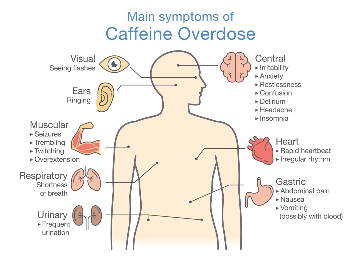 Main,Symptoms,Of,Caffeine,Overdose.,Illustration,About,Health,Check,Up