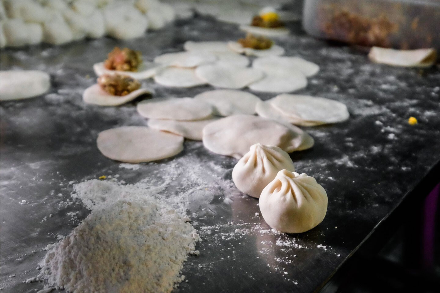 making chinese dumplings