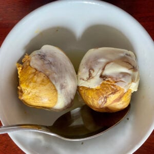 peeled balut eggs in a bowl
