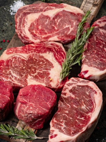Raw Cuts Of Beef Steak 360x480