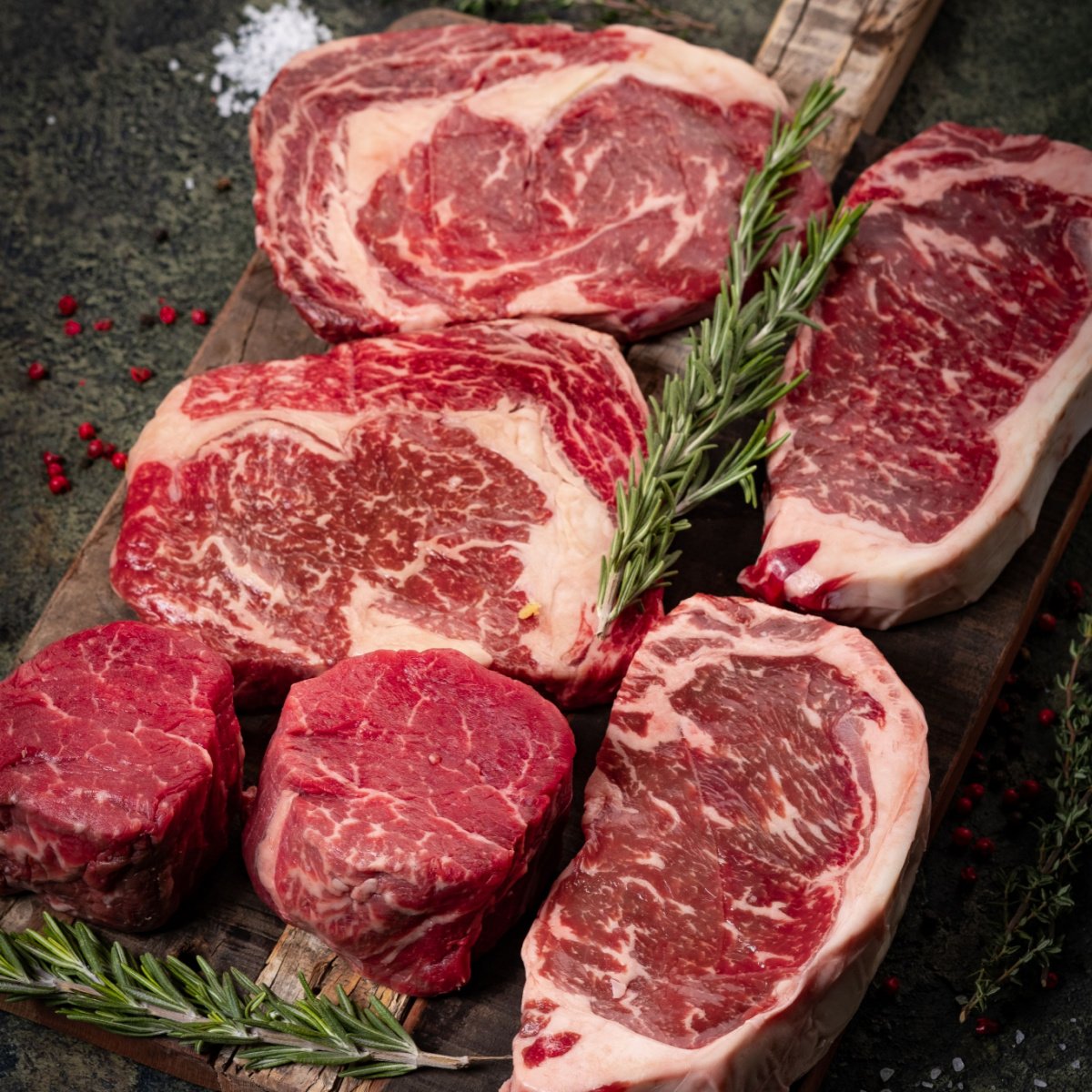 raw cuts of beef steak