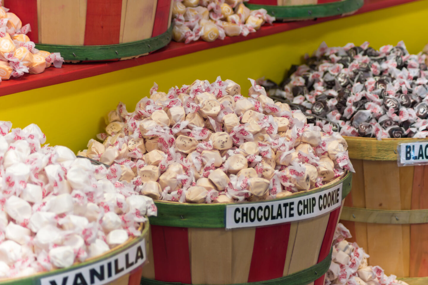 baskets of saltwater taffy